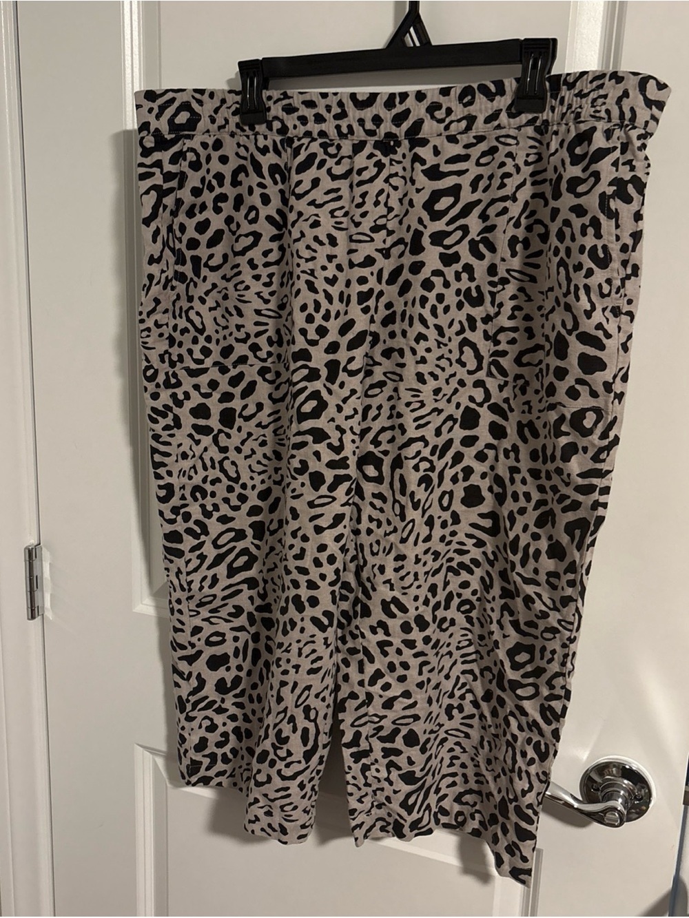 Susan Graver PURE Printed Linen Blend Pull-On Capri Pants Size XLP